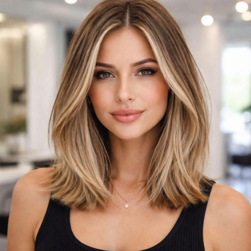Layared lob met Face Framing